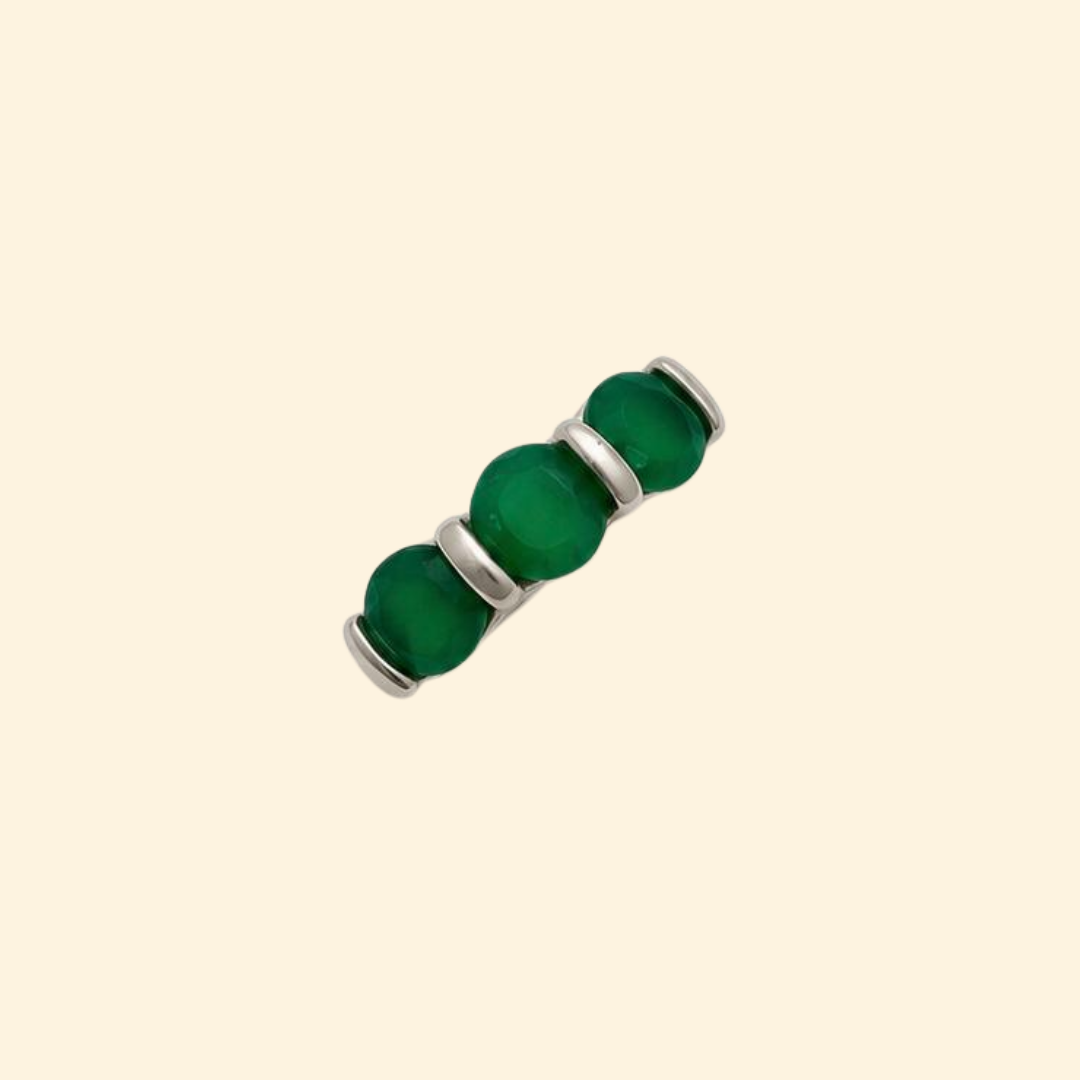 Trinity Ring in Green Onyx