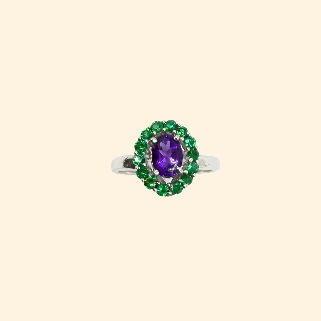 Oval Corallina Ring in Amethyst