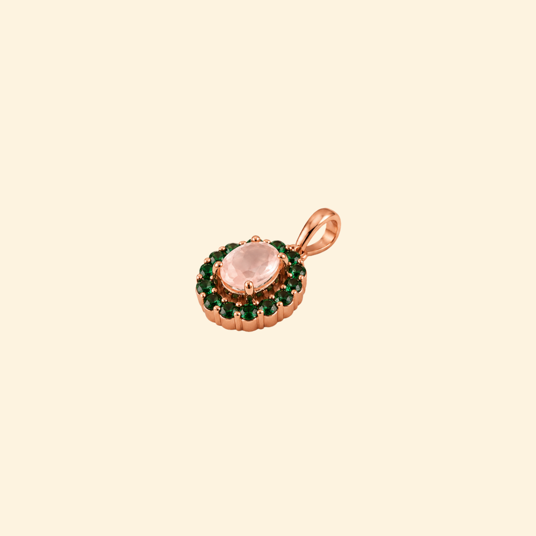 Corallina Oval Rose Quartz Pendant