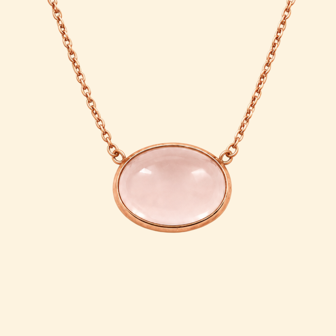 Rose Quartz Cabochon Necklace