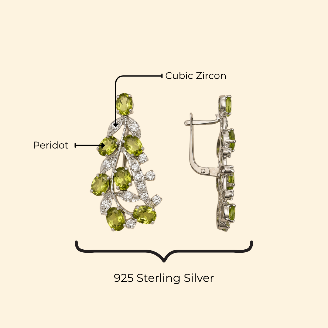 Tulip Earrings in Peridot