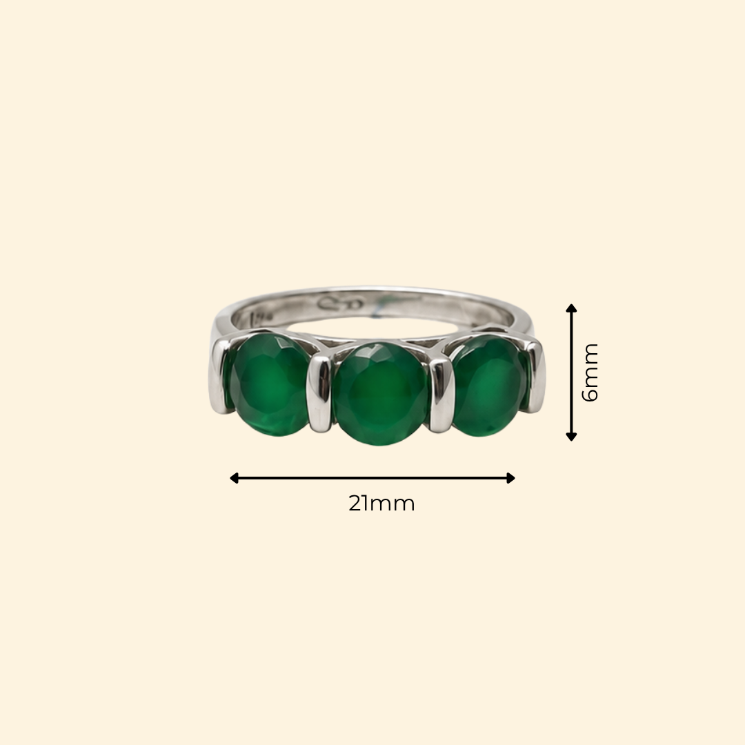 Trinity Ring in Green Onyx