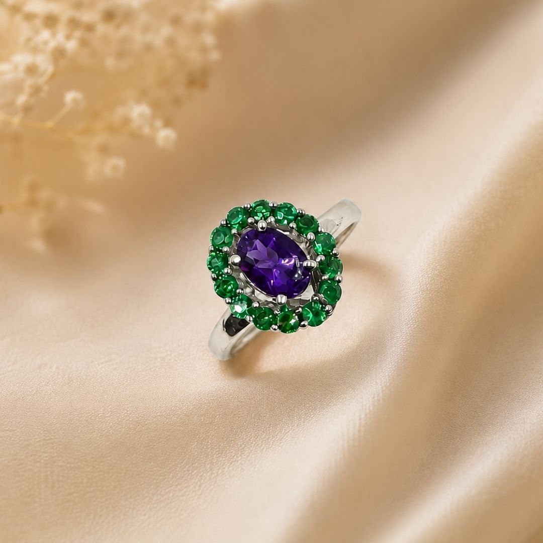 Oval Corallina Ring in Amethyst