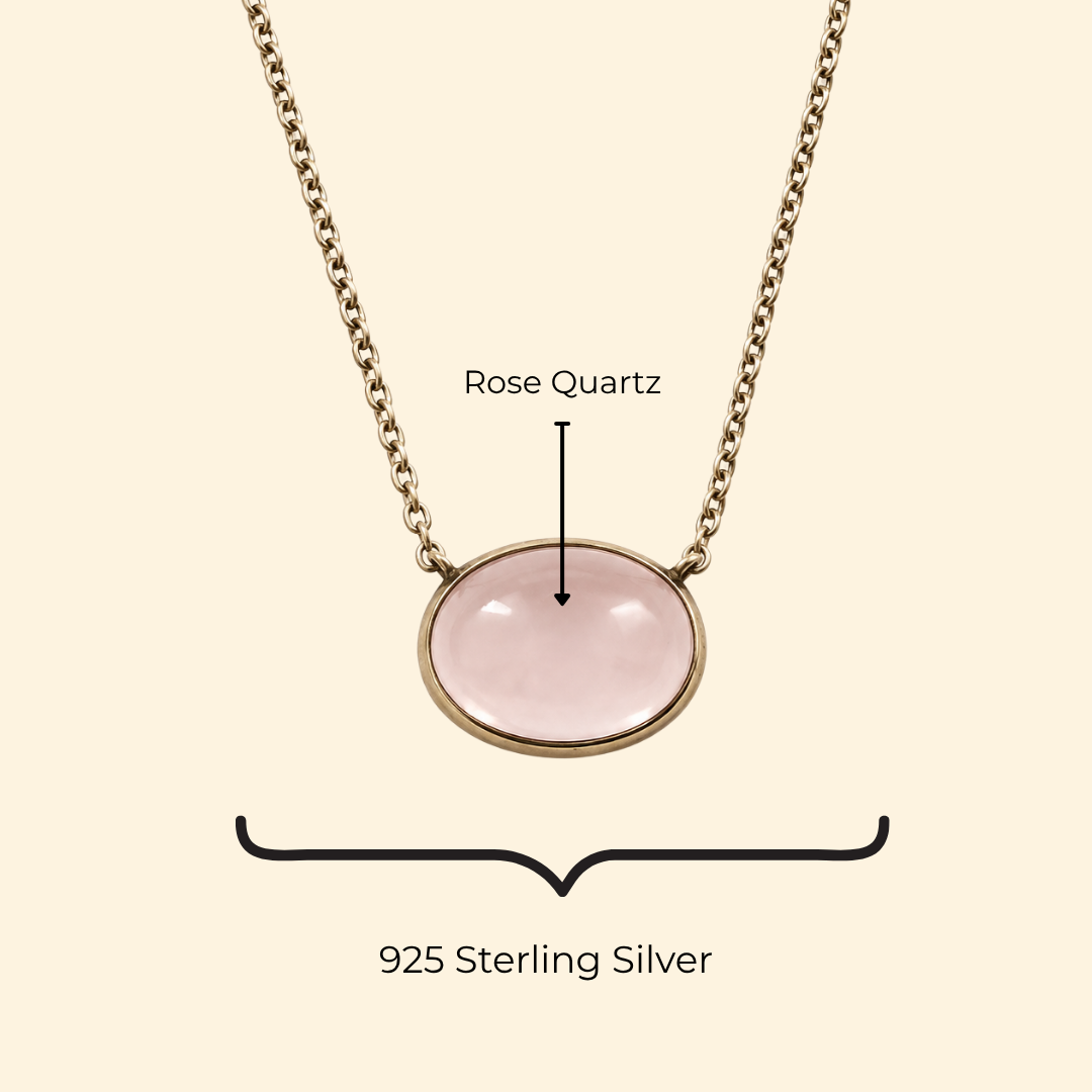 Rose Quartz Cabochon Necklace