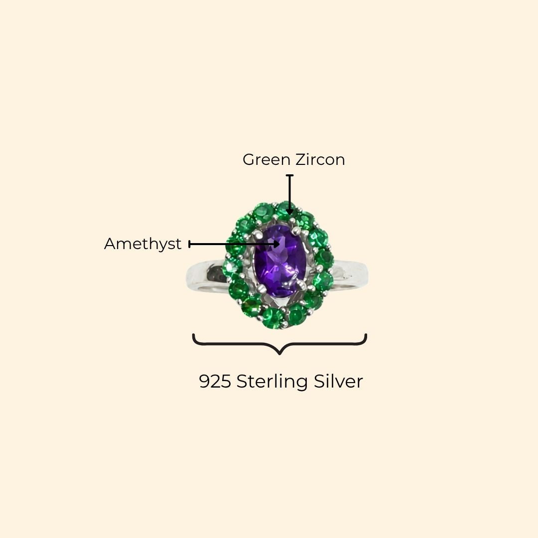 Oval Corallina Ring in Amethyst