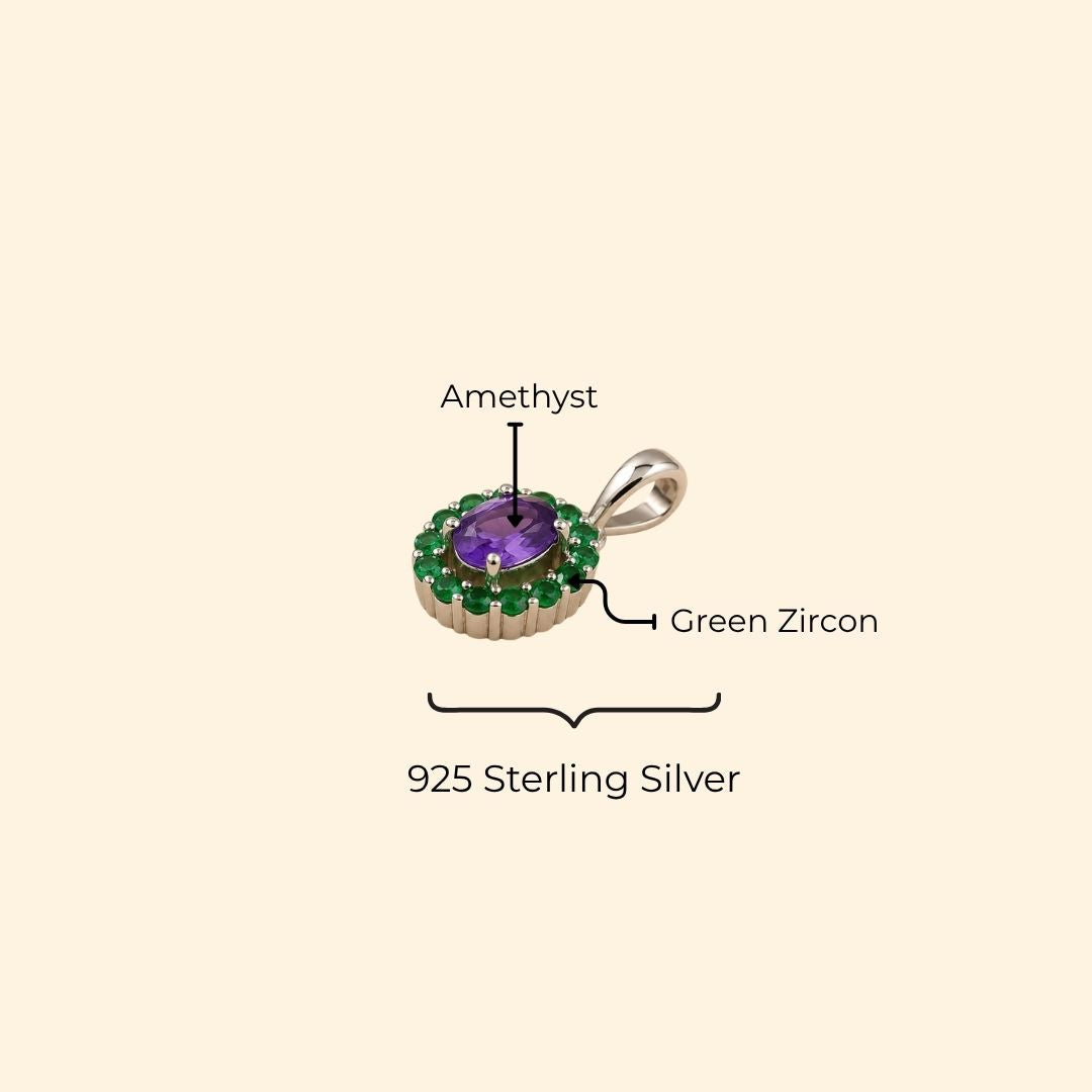 Corallina Oval Amethyst Pendant