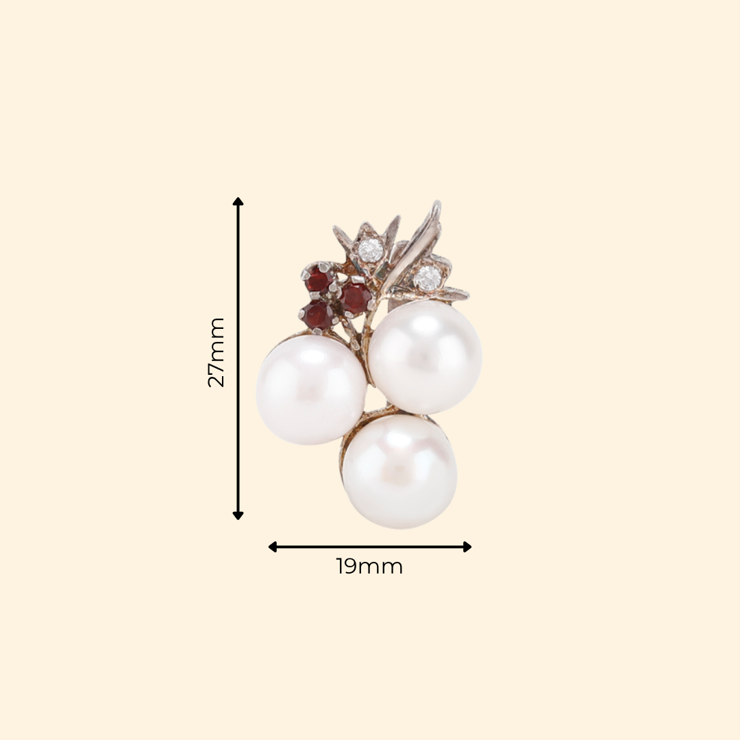 White Pearl Grape Earrings