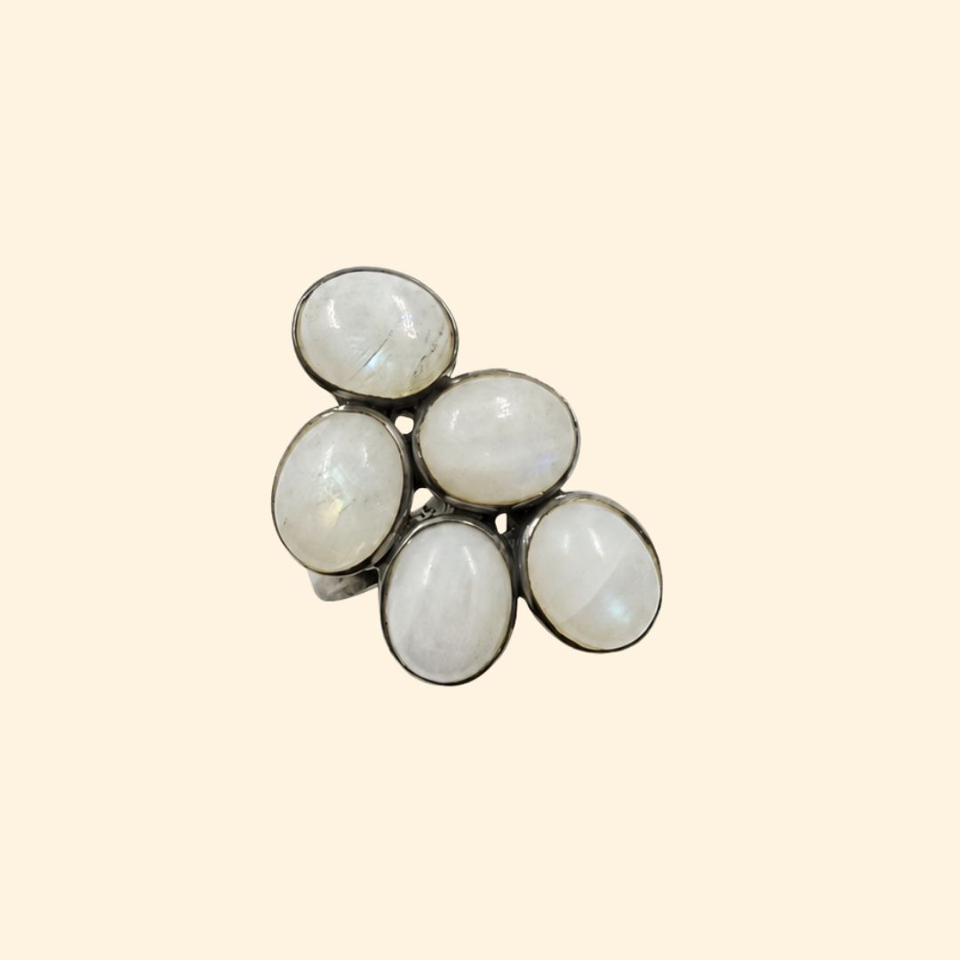 Grape Clustre Ring in Rainbow Labradorite
