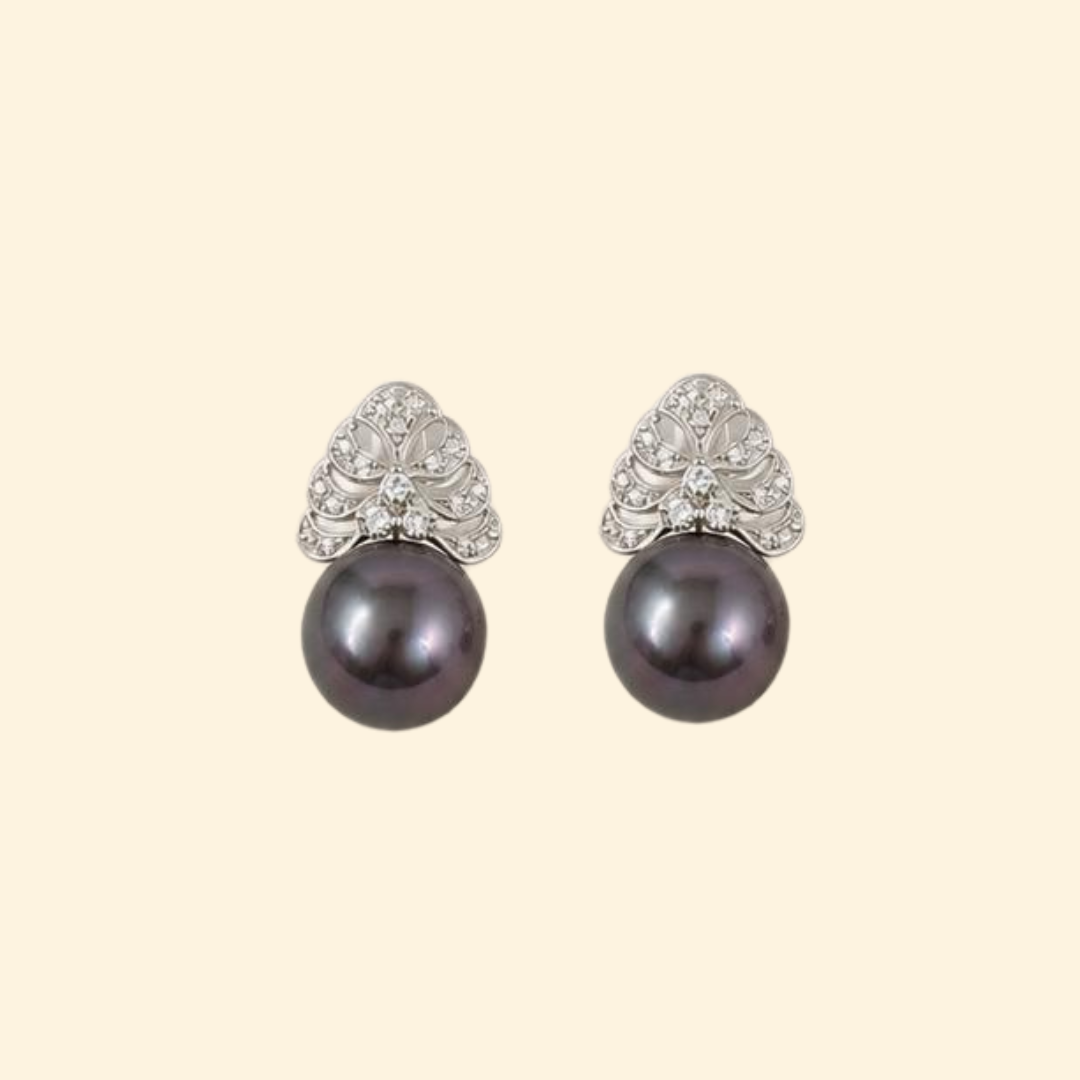B'dazzling Earrings in Black Pearl