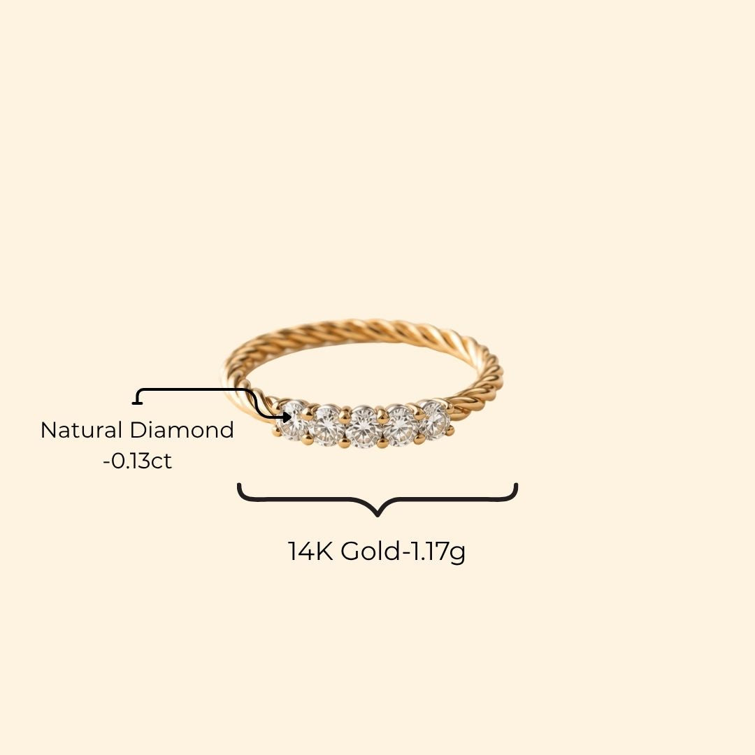 Twisted Five Diamond Band