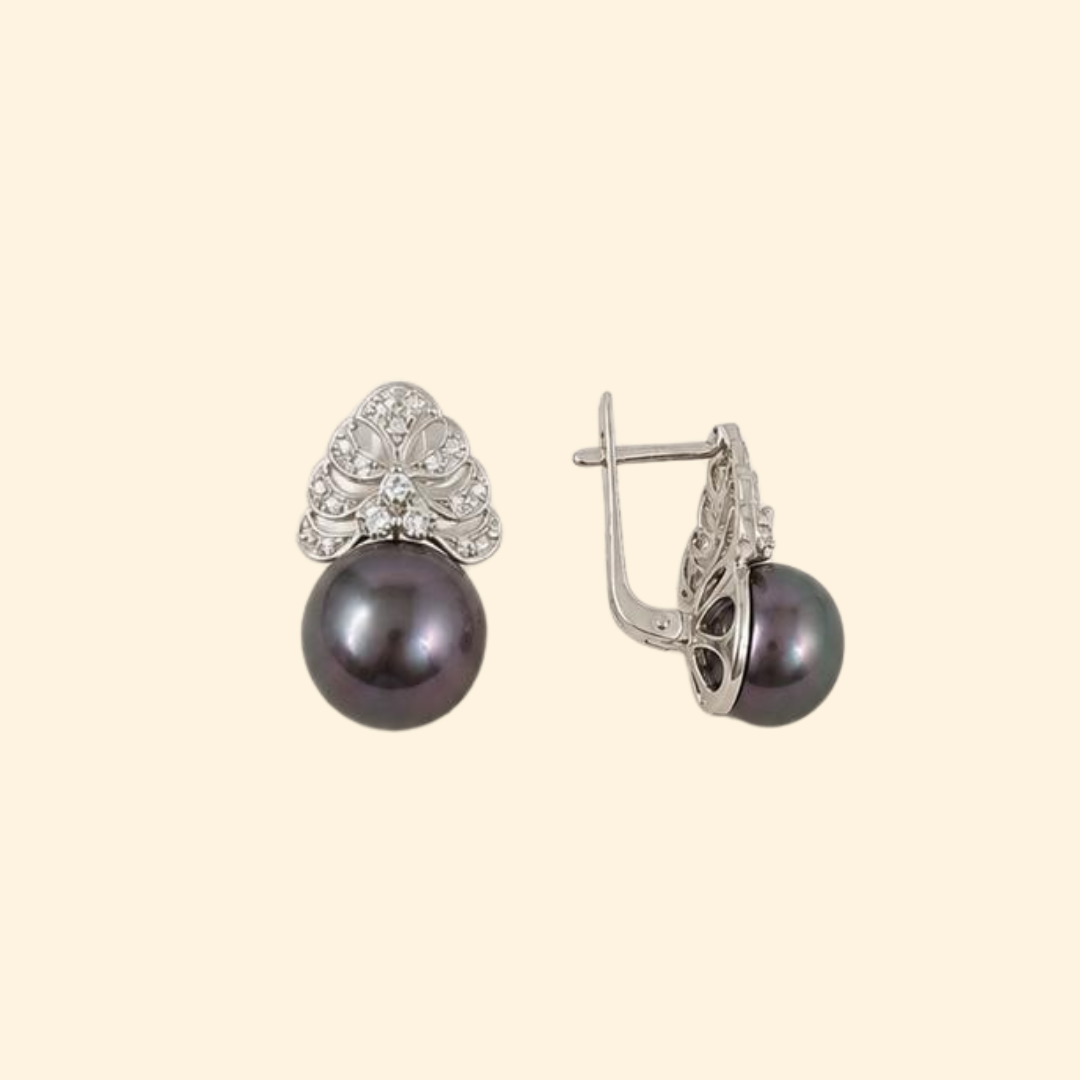 B'dazzling Earrings in Black Pearl