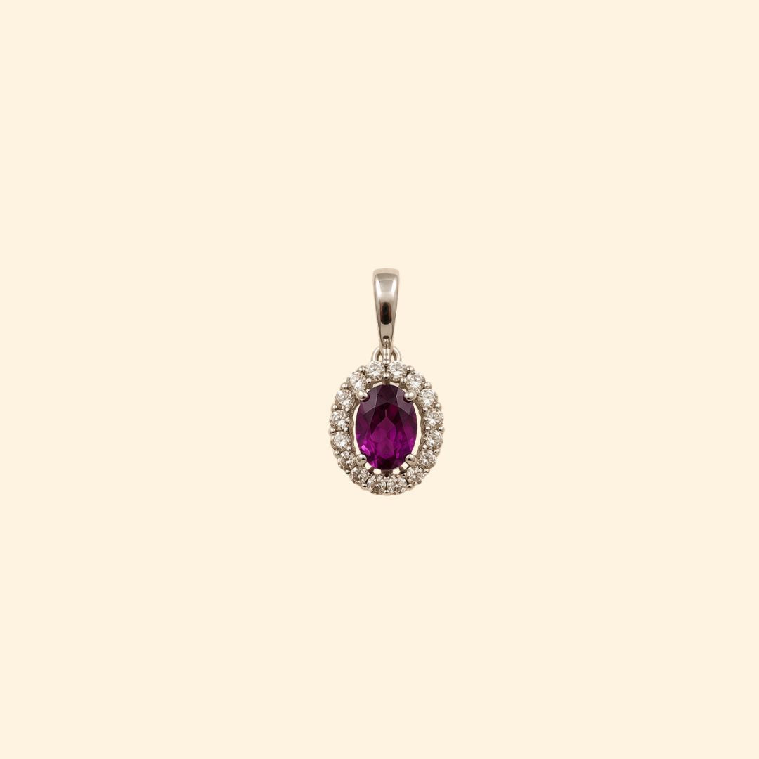 Corallina Oval Rhodolite Pendant