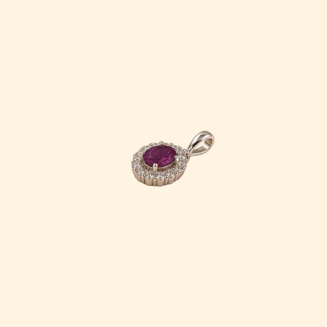 Corallina Oval Rhodolite Pendant