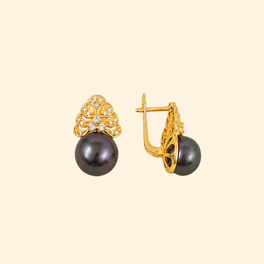 B'dazzling Earrings in Black Pearl