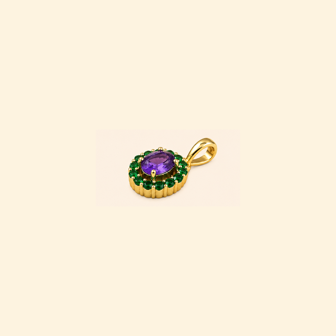 Corallina Oval Amethyst Pendant