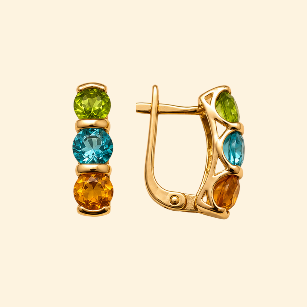 Trinity Multi Stone Earrings