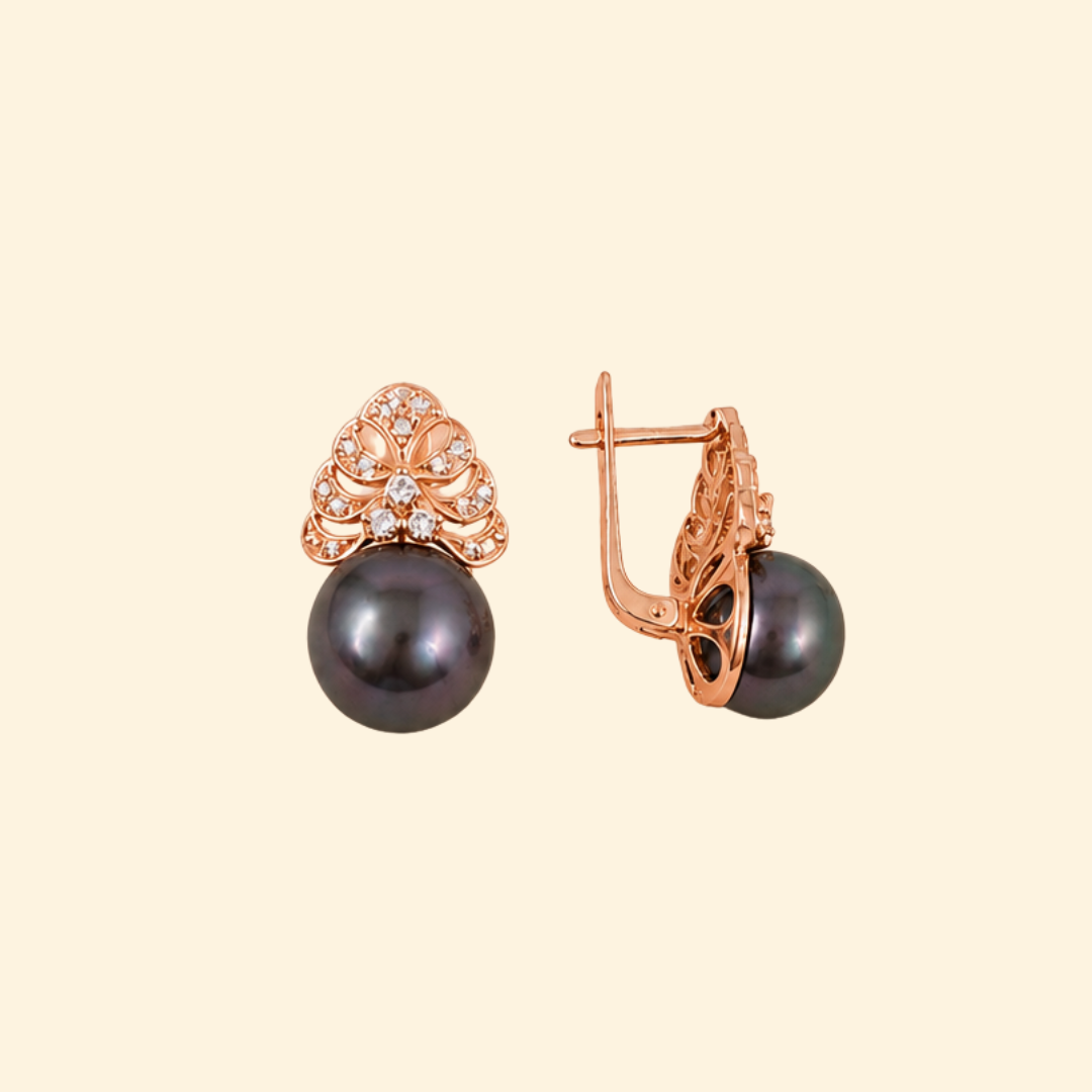 B'dazzling Earrings in Black Pearl