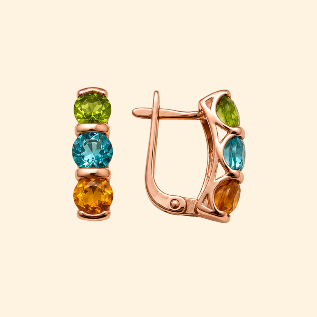 Trinity Multi Stone Earrings