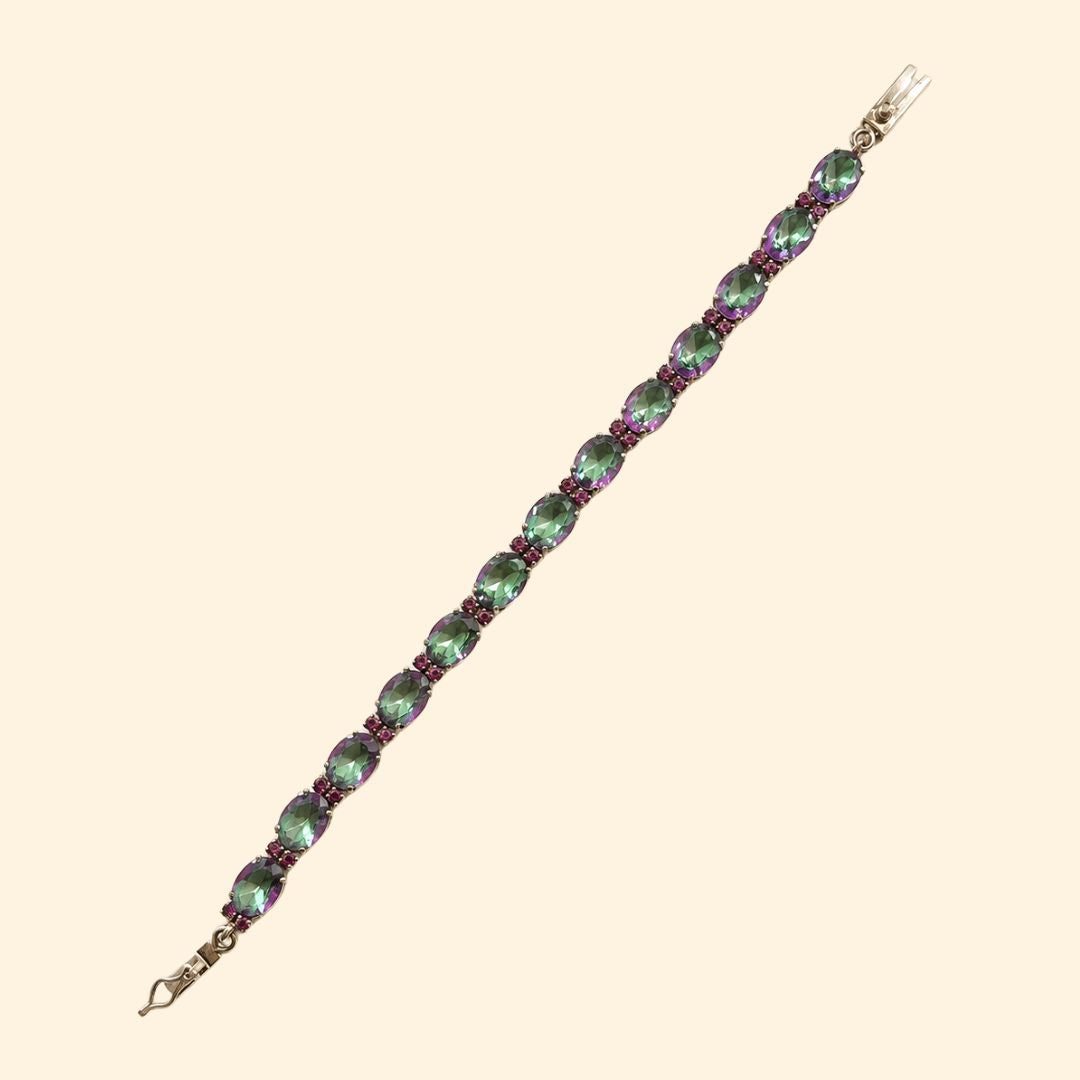 Mystic Quartz and Rhodolite Bracelet (Sample)