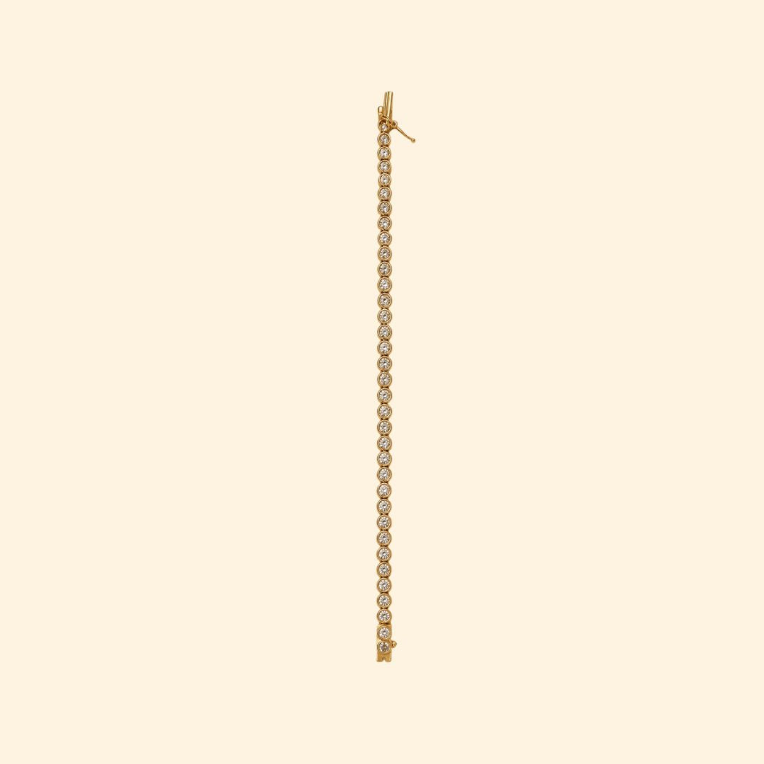 Coffee Diamond Bezel Tennis Bracelet