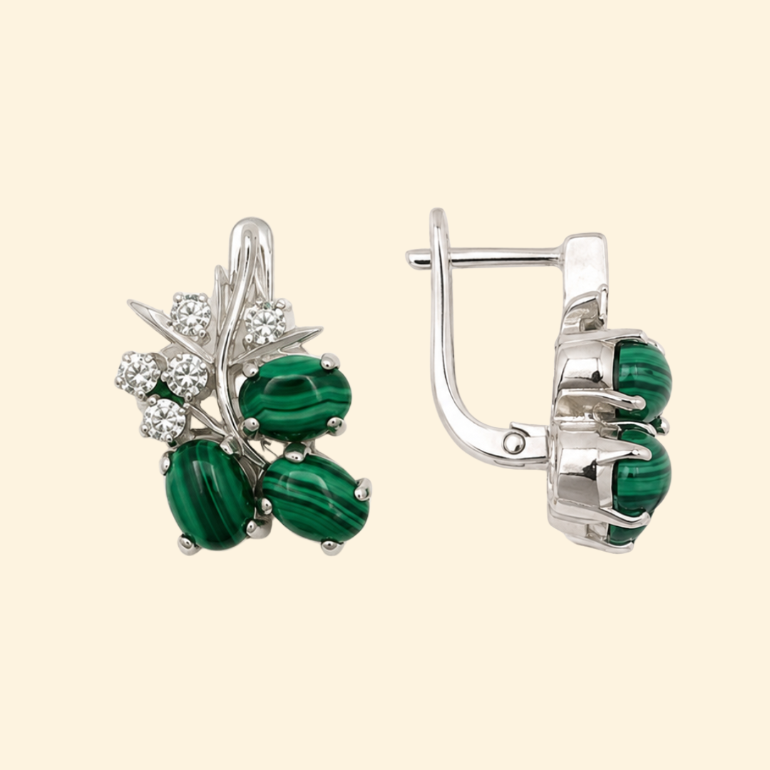 Malacite Grape Earrings