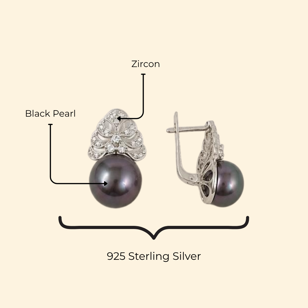B'dazzling Earrings in Black Pearl