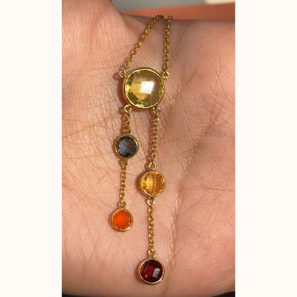 Multistone Lariat Necklace