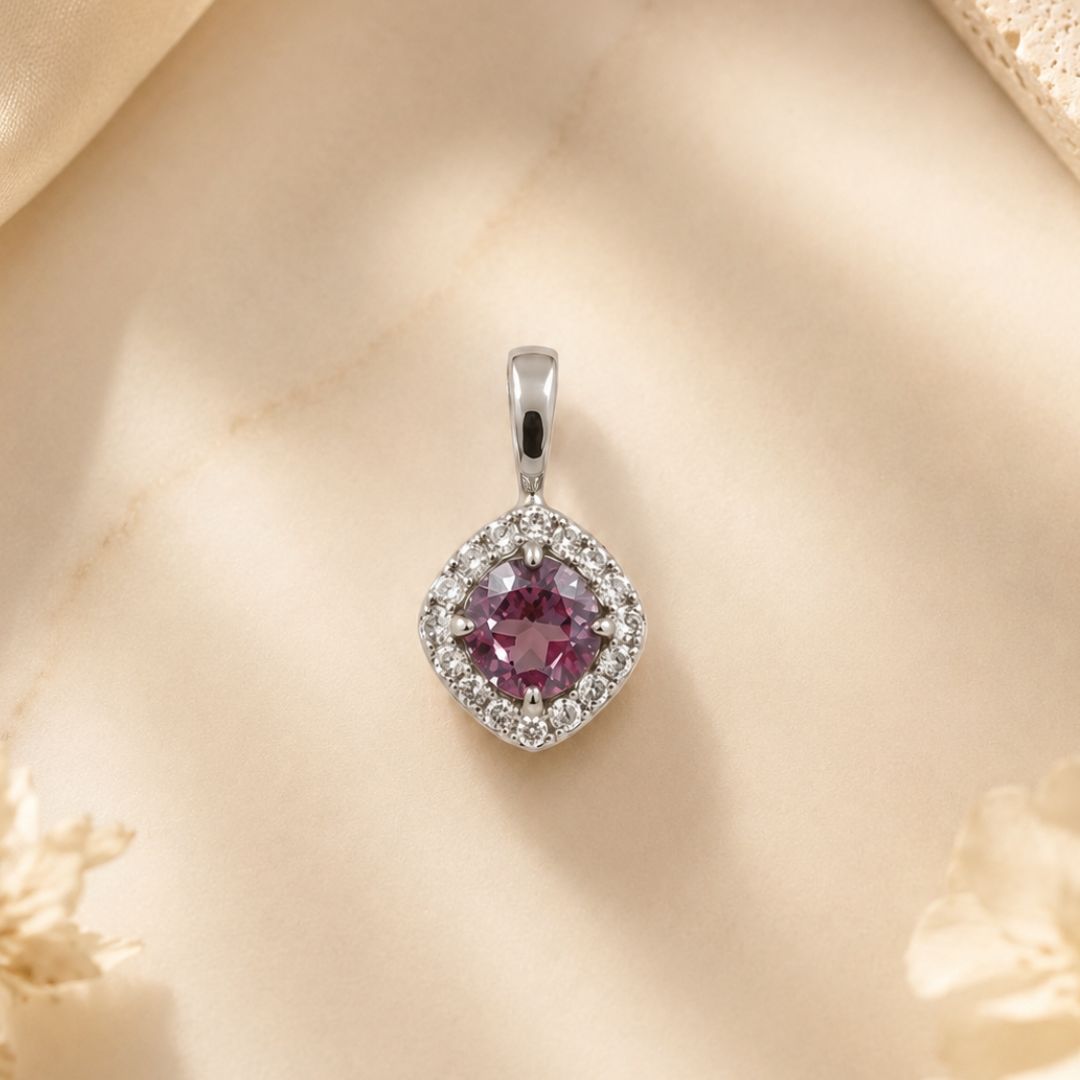 Corallina Round Alexandrite Pendant
