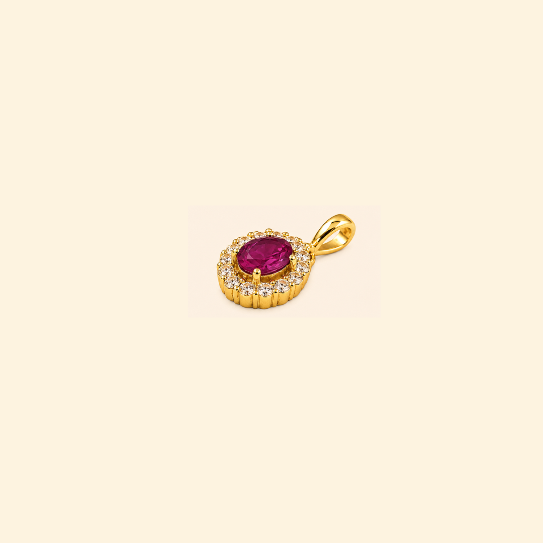 Corallina Oval Rhodolite Pendant