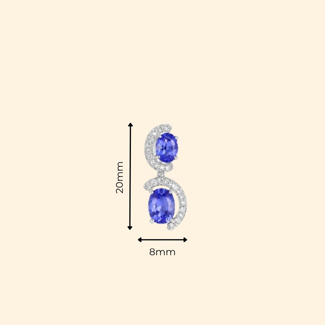 Tanzanite & Diamond Swirl Drop Earrings