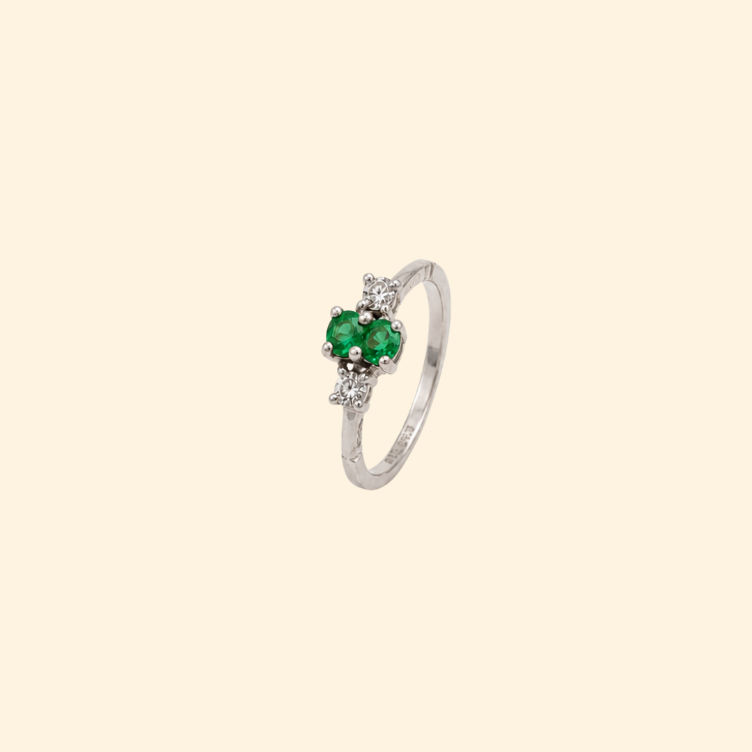 Emerald Duo Diamond Ring