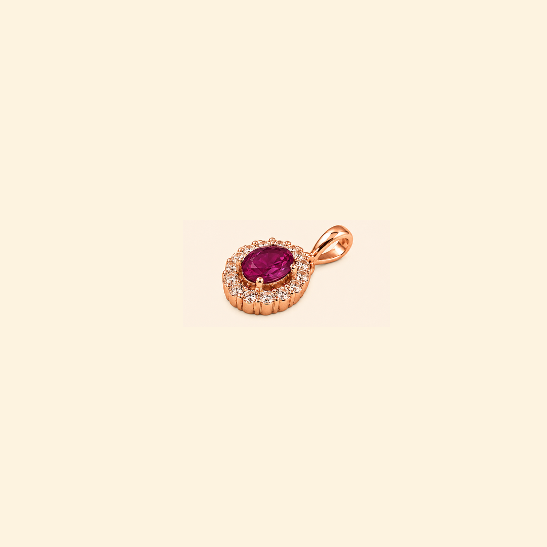 Corallina Oval Rhodolite Pendant
