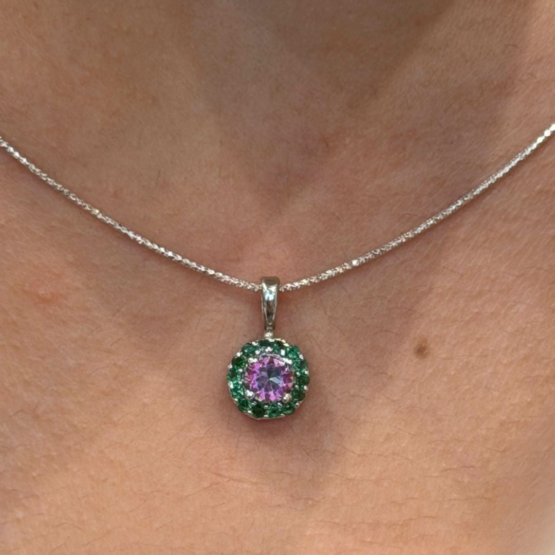 Corallina Round Mystic Quartz Pendant