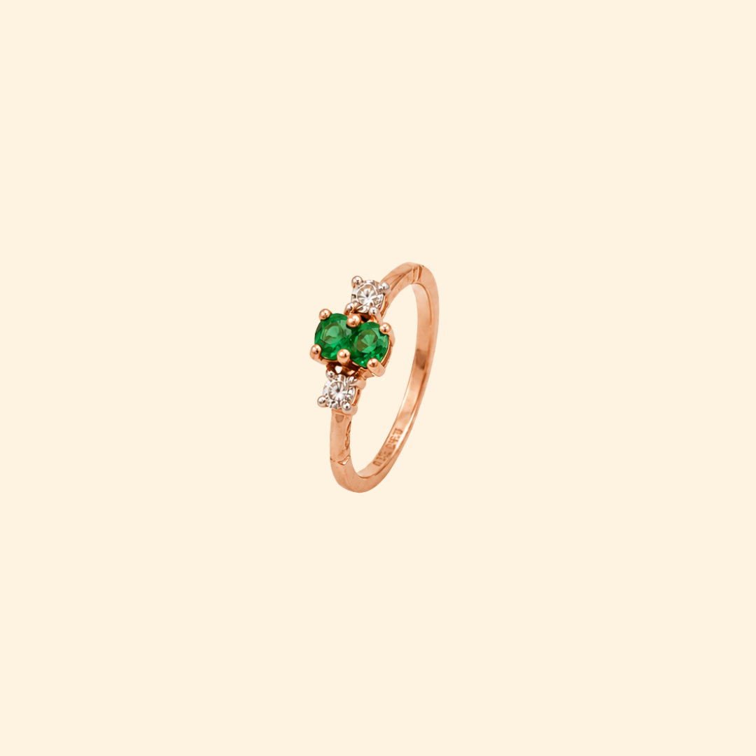 Emerald Duo Diamond Ring