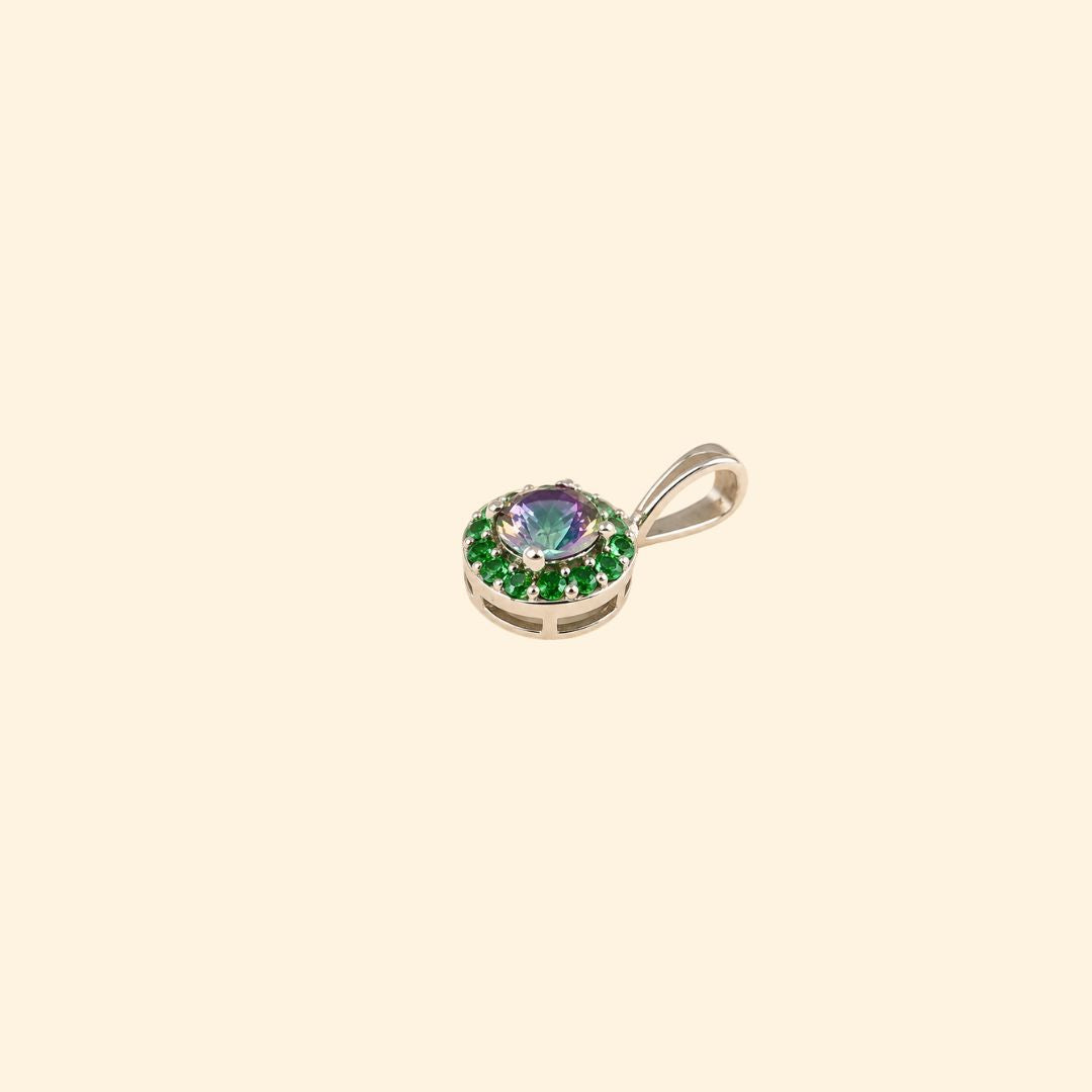 Corallina Round Mystic Quartz Pendant