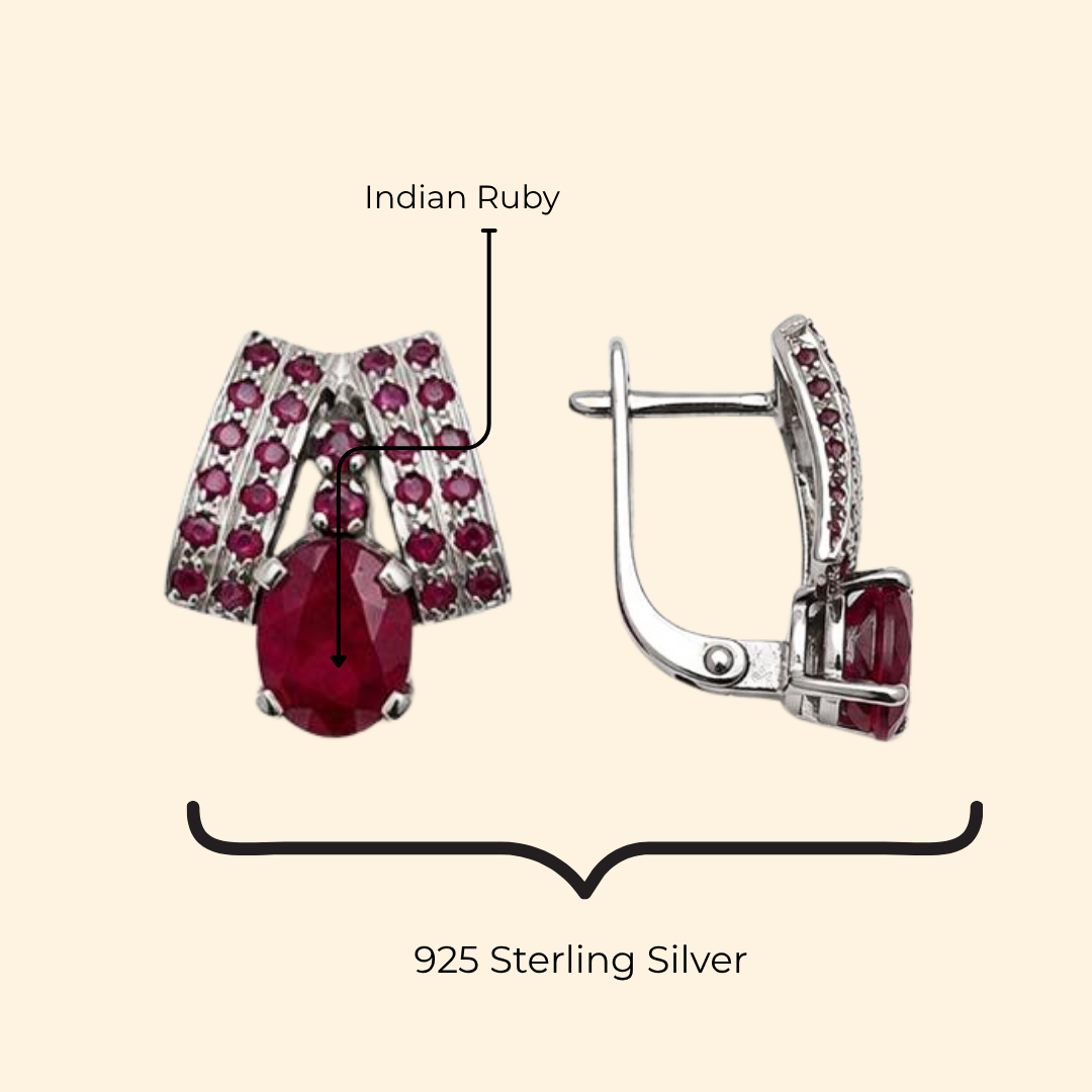 Elegance Cascade in Ruby Earrings