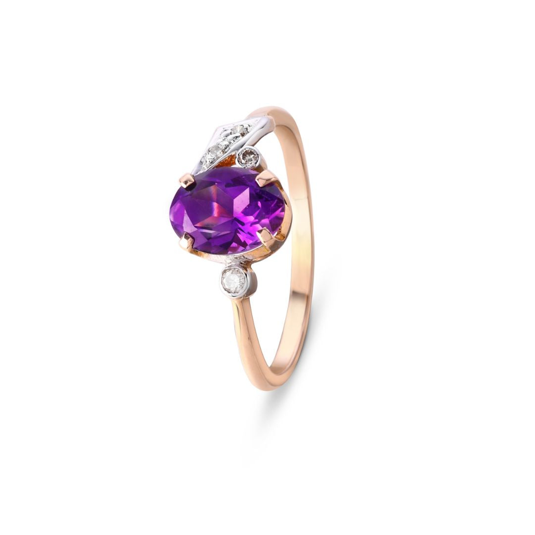 Majestic Amethyst and Diamond Ring