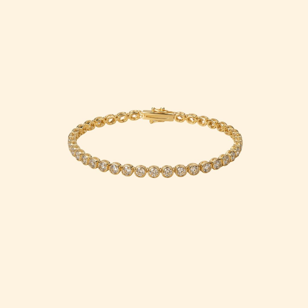 Coffee Diamond Bezel Tennis Bracelet