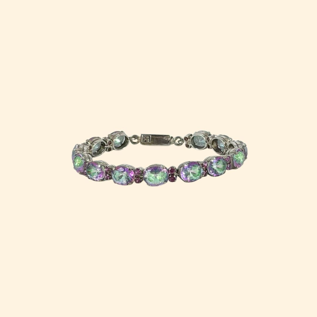 Mystic Quartz and Rhodolite Bracelet (Sample)
