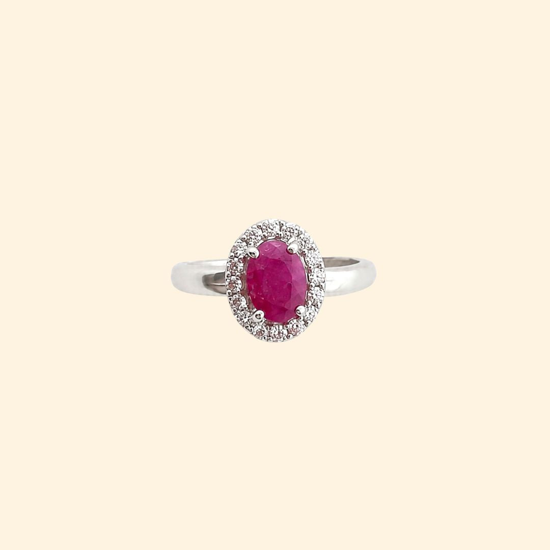 Corallina Oval Ring in Ruby