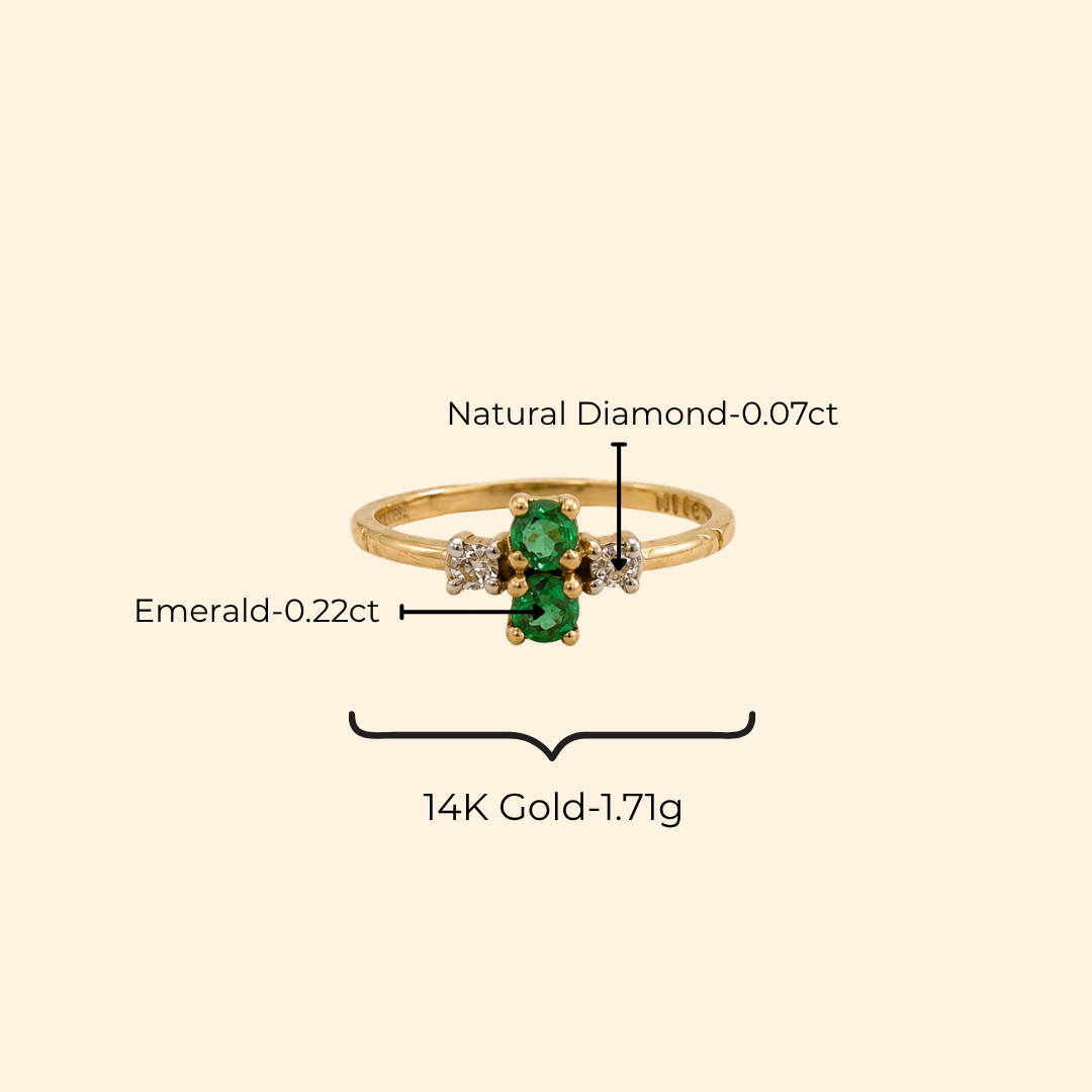 Emerald Duo Diamond Ring