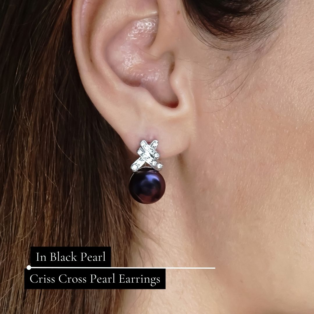 Criss Cross Pearl Earrings