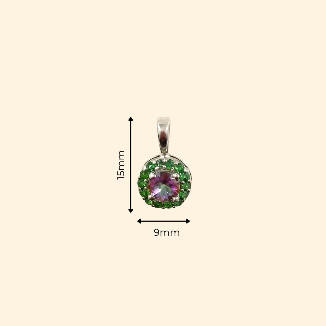 Corallina Round Mystic Quartz Pendant