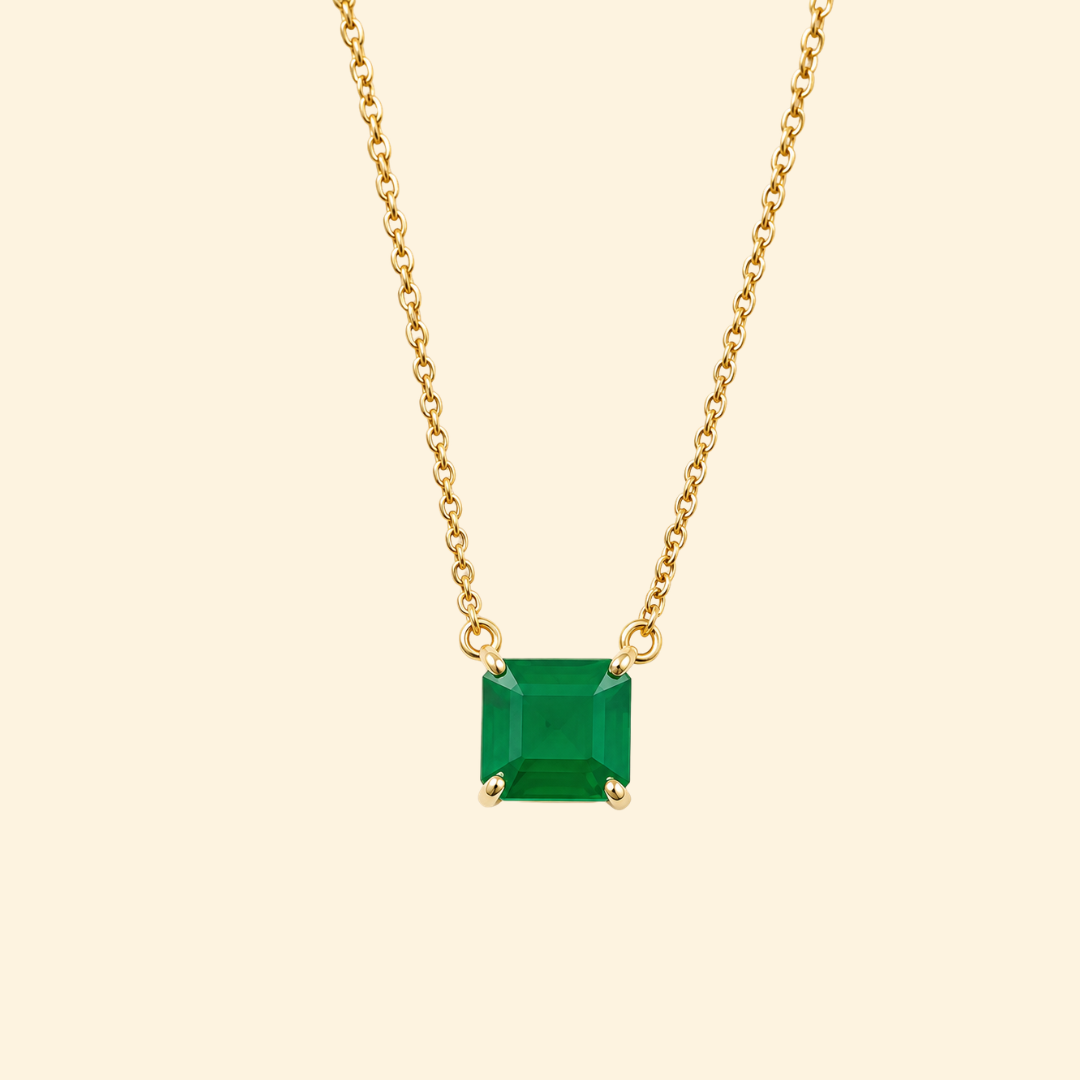 Emerald Solitaire Necklace