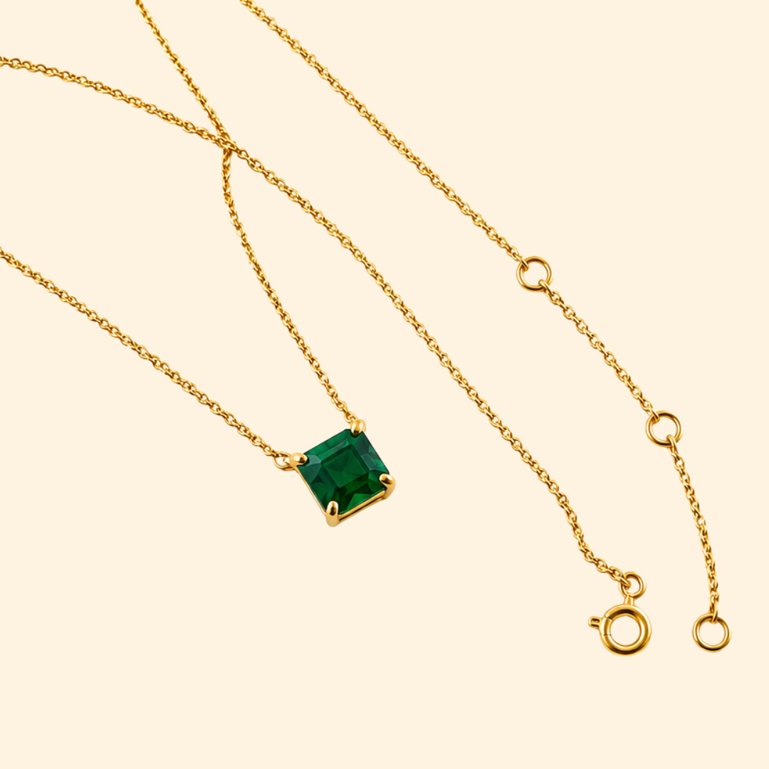 Emerald Solitaire Necklace