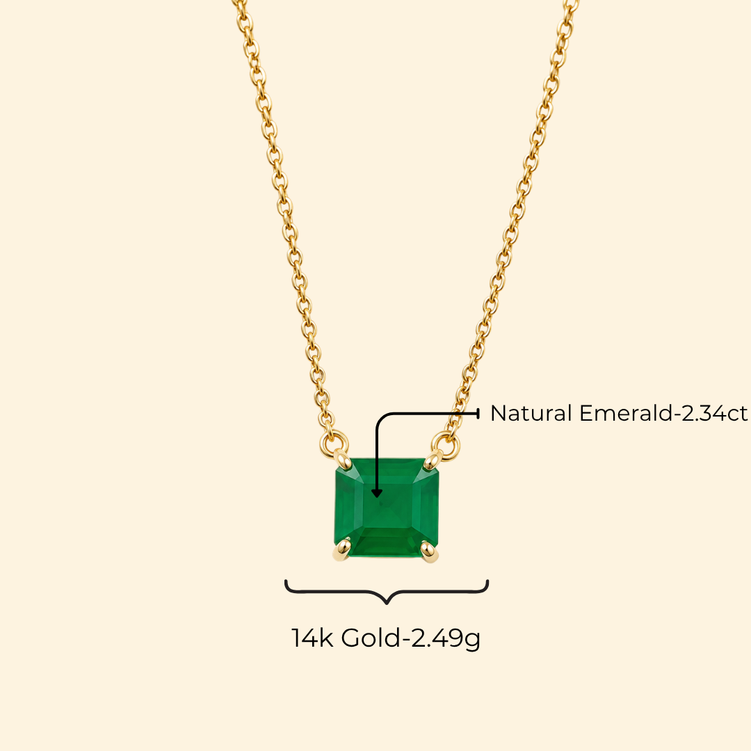Emerald Solitaire Necklace