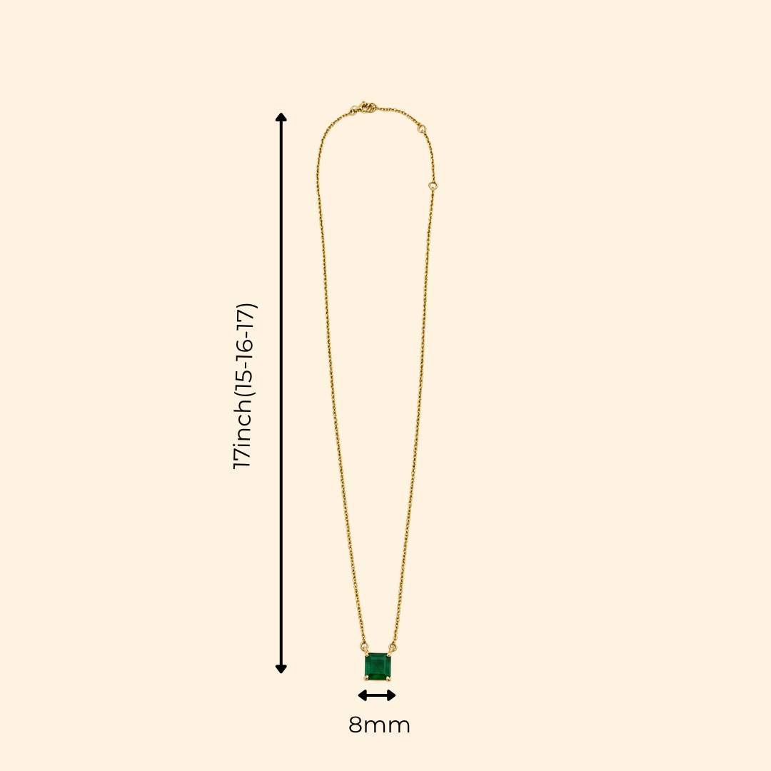 Emerald Solitaire Necklace