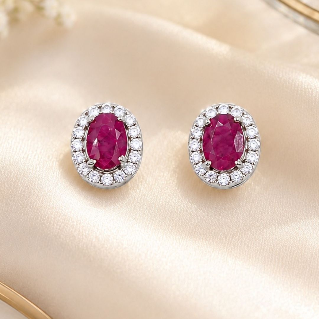Corallina Earrings in Ruby