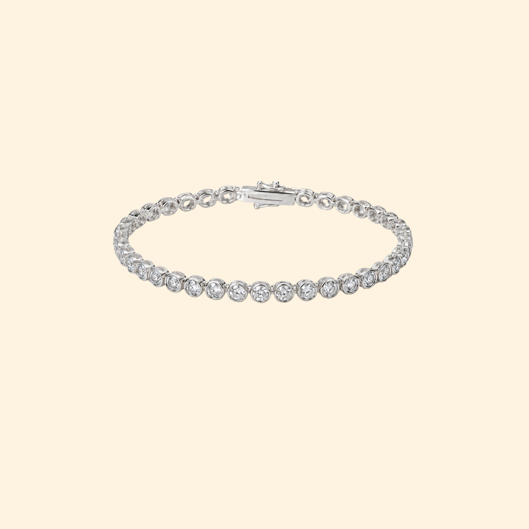 Coffee Diamond Bezel Tennis Bracelet