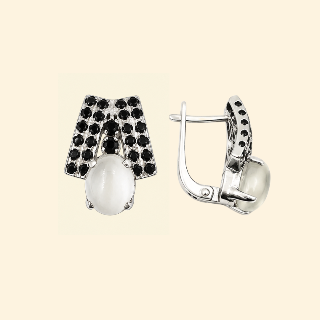 Elegance Cascade in Moonstone Earrings